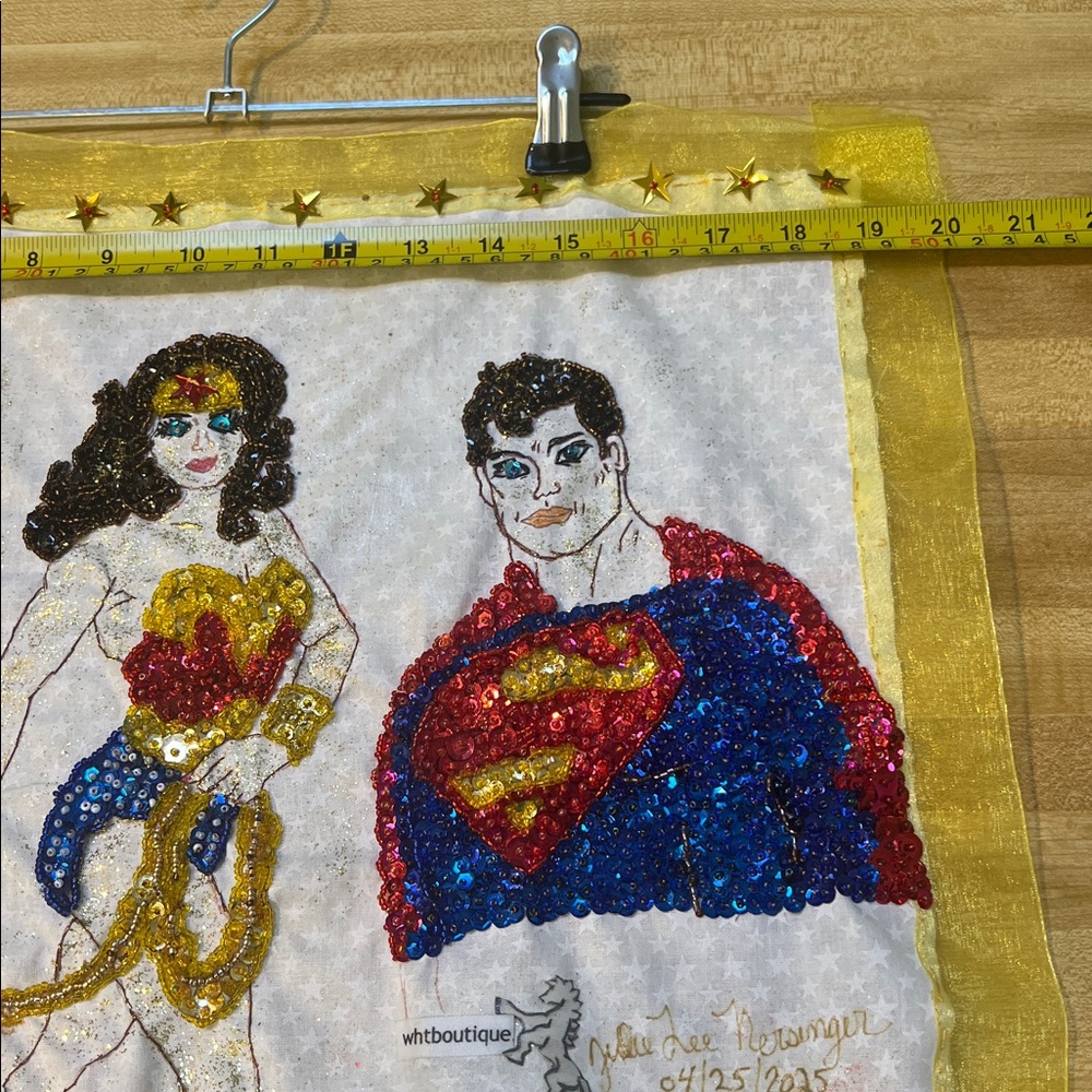 Unframed Handmade DC Universe Sequin Art by Julie Lee Nersinger - Picture 4 of 17